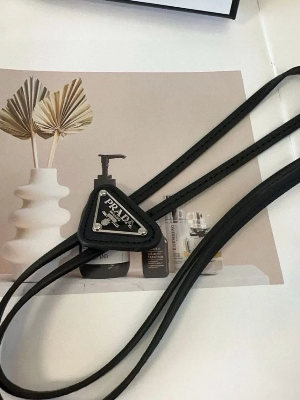 Prada Saffiano Leather Bolo Tie